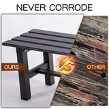 TECSPACE 35 Inches Aluminum Outdoor Weatherproof Bench Backless, 330 LBS Bearing Capacity Garden Porch Bench, Black TECSPACE