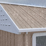 Outsunny 8' x 6' Outdoor Storage Shed, Metal Garden Shed with Window & Double Lockable Door, Outdoor Tool Shed Storage with Sloped Roof for Backyard, Patio, Garage, Lawn, Brown Outsunny