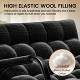 lavimiya Rocking Papasan Chair, Indoor Outdoor Patio Rocking Chairs, Double Papasan Chair with Cushion, Oversized Modern Rocker Chairs for Living Room, Bedroom, Porch, Garden Black lavimiya