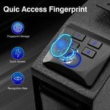 Arvilon Slider Handgun Safe for Nightstand, Biometric Beside Gun Safe for Pistols with Quick Access Sliding Door, Pistol Safes for Wall Bedside Desk Vehicle with the Fingerprint, Keypad Arvilon