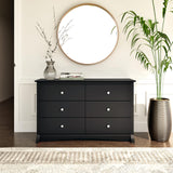 Prepac Sonoma Traditional 6-Drawer Dresser for Bedroom, Functional Dresser Chest of Drawers 17.5" D x 48" W x 29" H, Black, BDC-4829 Prepac