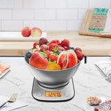 GRAM PRES Food Kitchen Scale Digital Weight Grams and Oz with IPX6 Waterproof，Professional Stainless Steel Digital Kitchen Food Scale 11lb/0.01oz with Bowl for Weight Loss Dieting Baking Cooking GRAM PRES