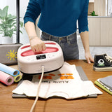 Calogy Heat Press Machine for T-Shirts 10"X10", Portable Heat Press Fast Heat Up to 410℉(210ºC), Precise Temp Control, 15 Mins Auto Off Heat Transfer Printer for Bag, Pillow, Apron, Vinyl(White Pink) Calogy