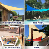 WINDSCREEN4LESS 15' x 15' x 15' Sun Shade Sail UV Block Fabric Canopy in Sand Triangle for Patio Garden Patio Customized Sizes Windscreen4less