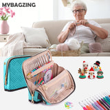 MYBAGZING Crochet Hook Case with 14 Size Crochet Hooks Set 2mm(B)-10mm(N) Ergonomic Crochet Hooks with Crochet Case Stand Up - Crochet Hook Organize for Crochet Lovers, Crochet Kit for Beginners MYBAGZING
