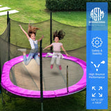 SereneLife 10FT Trampoline Outdoor – Heavy-Duty Backyard Trampoline for Kids and Adults with Wide Jumping Surface, Stable L-Shaped Legs, Safety Net, ASTM Approved, Supports 264 lbs., 120 x 120 IN SereneLife