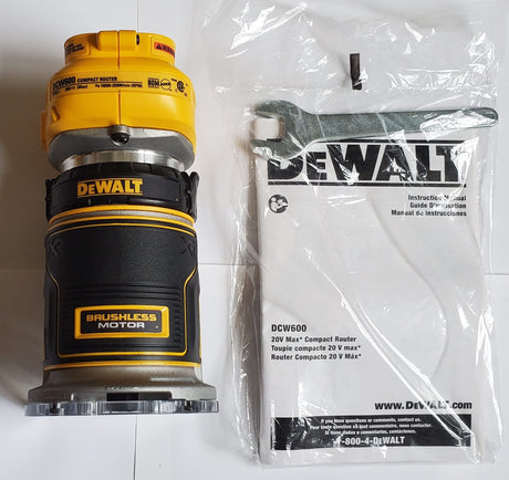 Dewalt DCW600BR 20V MAX XR Brushless Compact Lithium-Ion 1/4 in. Cordless Router (Tool Only) (Renewed) DEWALT