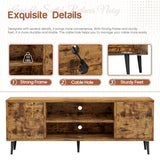YESHOMY Modern TV Stand for 65" Television, Entertainment Center with Storage Cabinets and Open Shelves, Retro Style Media Console for Living Room, Bedroom, Office, 58 Inch, Rustic Brown YESHOMY