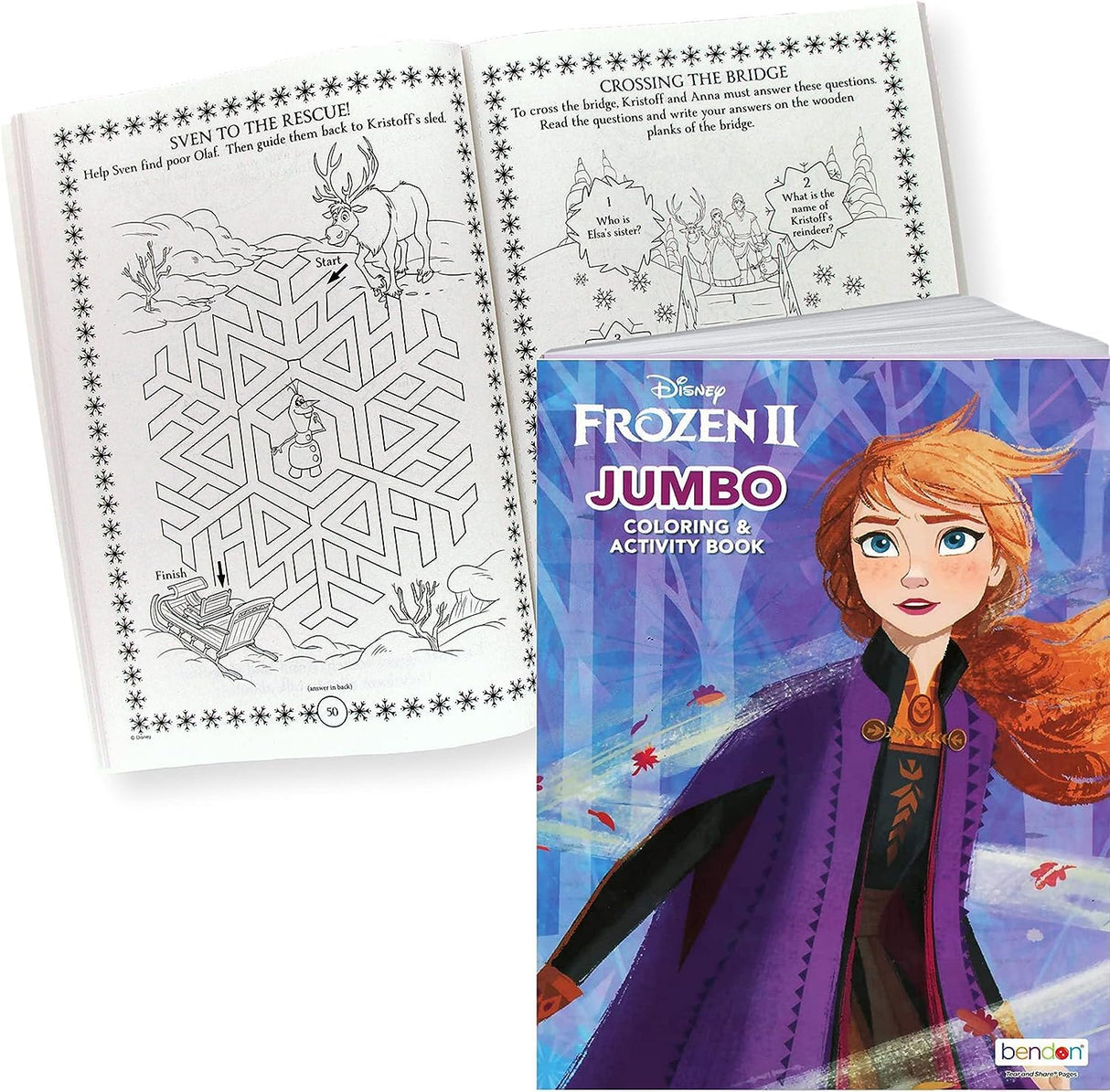 Disney Coloring Book Frozen 2 Arts Crafts Coloring, Painting Gift Set, Perforated Paper - Healthy Educational Play, for Kids Girls Boys Toddlers Disney