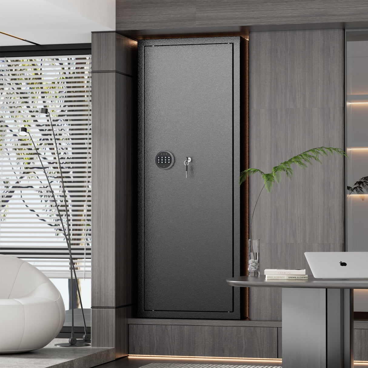 INTERGREAT 10-12 Gun Safe Rifle, Large Gun Safe for Home Rifle and Pistols with Digital Kaypad, Quick Access Gun Cabinet with 3 Removable Shelf INTERGREAT