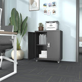 GREATMEET 31.5" H Lockable Storage Cabinet, Small Locking Cabinet with Doors and Adjustable Shelves, Metal Garage Storage Cabinets, Utility Cabinets for Office,Home,Garage,Classroom, Black GREATMEET