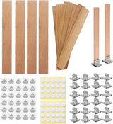 4 X 0.5 100pcs Wooden Candle Wicks and Stands Natural Candle Wood Wicks Candle Cores for DIY Candle Making Craft Smokeless Wood Wicks for Candle Making (Use 2 Wicks per Stand) Phinicco