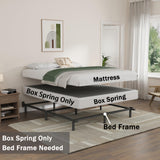 Bedsnus King Size Box Spring and Cover Set, 9 Inch High Profile Metal BoxSpring, Heavy Duty Structure Mattress Foundation, Noise Free, Non-Slip, Easy Assembly Bedsnus