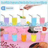 JUSONEY 3oz Mini Tumbler Shot Glass with Straw and Lid,Sublimation Shot Glasses Tumblers Stainless Steel Double Wall Vacuum Insulated Shot Glass for Party Wedding BarCocktail Coffee JUSONEY