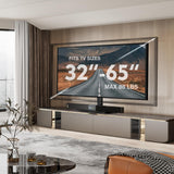 Universal Swivel TV Stand/Base Table Top TV Stand 32 to 65 inch TVs 80 Degree Swivel, 4 Level Height Adjustable, Heavy Duty Tempered Glass Base, Holds up to 88lbs Screens, HT04B-002 Hemudu