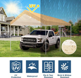 TGEHAP 10' x 20' Upgraded Carport Replacement Top Canopy Cover for Car Garage Top Tarp Shelter, Waterproof Car Cover Tent for Party Garden Boat with Ball Bungees (Frame is not Included) TGEHAP