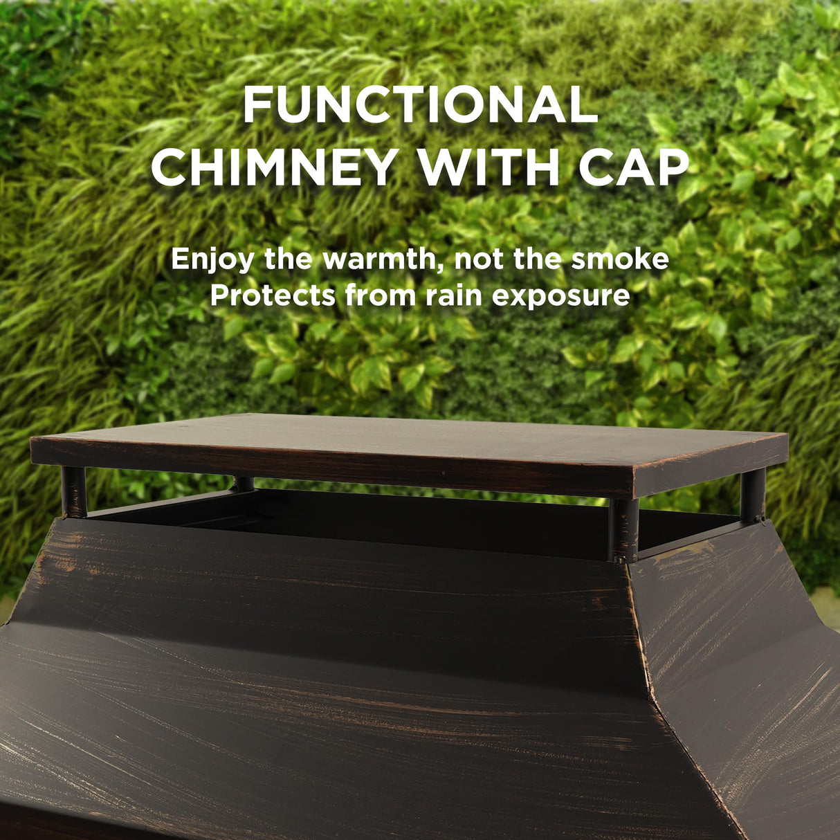 Red Mountain Valley 37in Outdoor Wood Burning Fireplace,2-in-1 Large Fire Pit with Log Grate and Poker for Outside,Outdoor Chimney Fireplace with Firewood Racks Storage for Patio, Garden and Backyard RED MOUNTAIN VALLLEY