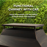 Red Mountain Valley 37in Outdoor Wood Burning Fireplace,2-in-1 Large Fire Pit with Log Grate and Poker for Outside,Outdoor Chimney Fireplace with Firewood Racks Storage for Patio, Garden and Backyard RED MOUNTAIN VALLLEY