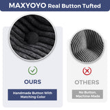 MAXYOYO 8" Futon Mattress Full Size, Ultra Thick Futons Sofa Couch Bed Tufted Sleeper Sofa Bed, Floor Mattress for Adults, Shredded Foam Filling (Frame Not Included), Dark Grey MAXYOYO