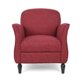 TREATLIFE HOME Traditionally-Inspired Armchair with Tweed Upholstery and Polished Legs, Retro Design, Red TREATLIFE HOME