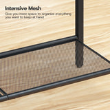 HOOBRO 29.5" Narrow Console Table, 3-Tier Tempered Glass Sofa Table, Small Side Table, Modern Entryway Table, for Entrance, Living Room, Foyer, Hallway Bedroom, Black BK21XG01G1 HOOBRO