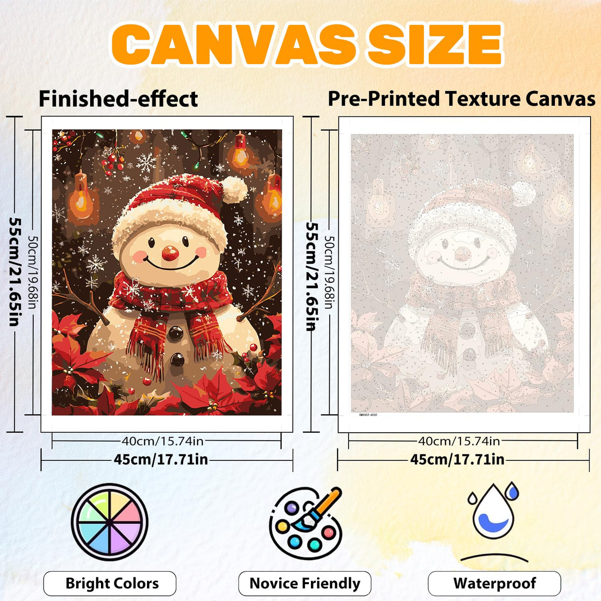CRZMODE Christmas Paint by Numbers Kit for Adults, Snowman Paint by Numbers for Adults, Acrylic Painting Crafts for Home Decor Gift (16x20inch) CRZMODE
