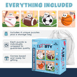 Wooden Puzzles for Toddlers 2-4 | Sports Puzzles | Wood Puzzles for Kids, Toddler Sports Toys for Toddlers, Basketball Toy, Football Toys, Baseball Toy, Soccer Toddler Puzzle 2 3 Year Old Boy Smart and Sporty