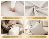 KKL 89 Inches Loveseat Sofa, Comfy Cloud Couch with Deep Seats, 3 Seater Couches for Living Room, Chenille Fabric, Wood Frame, Easy Assembly, Beige KKL