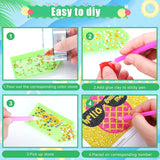 Charniol 9 Pcs Summer Diamond Painting Kits Flamingo Pineapple Watermelon Full Round Drill Diamond Craft Handmade Square Drill Diamond Painting Art Diamond for Aloha Party Tropical Decoration Charniol