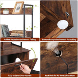 ZENY 2-in-1 Cat Litter Box Enclosure with Storage Shelves, Hidden Cat Litter Box Enclosure Furniture with Entrance (Rustic Brown) ZENY