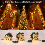 BrizLabs Clear Christmas Lights Outdoor 300 Count 69.6ft Incandescent Christmas Lights Connectable Warm White String Lights UL Certified Xmas Mini Lights Green Wire for Indoor Tree Holiday Party Decor BrizLabs
