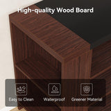 LITTLE TREE 55 Inches Modern Wooden Kitchen Island with Large Worktop & Leg Room, 4-Tier Storage Cabinet for Dining Room, Coffee Bar Table Cabinet for Living Room LITTLE TREE