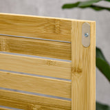 HOMCOM Bamboo Floor Cabinet Bathroom Floor Cabinet Living Room Organizer Tower with Multiple Shelves and Doors, Natural HOMCOM