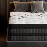 PUBPLON King Mattress 14 Inch Hybrid Mattresses Euro Top Medium Firm for Back & Lumbar Support, 365 Night Trial, Individual Pocket Spring Bed for Motion Isolation & Pressure Relief (14 Inch, King) PUBPLON