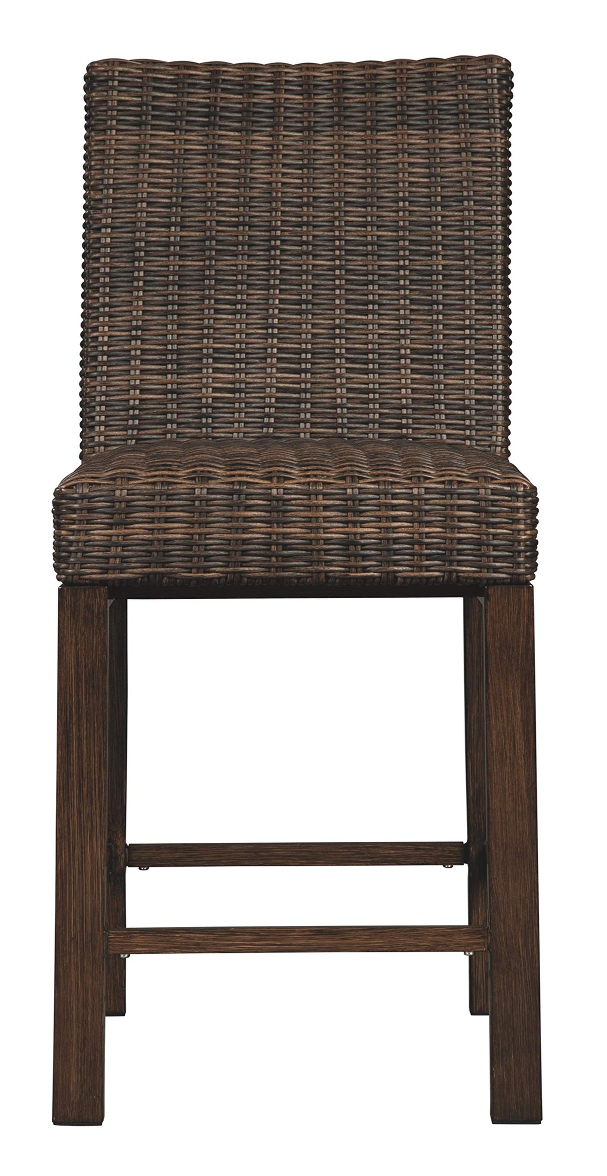 Signature Design by Ashley Paradise Trail Outdoor 27.5" Wicker Patio Barstool, 2 Count, Brown Signature Design by Ashley