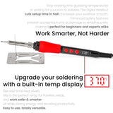 Soldering Iron Kit, 60W 120V Digital LED Display 5-in-1, Solder Wire, Flux Rosin Paste, Mini Stand, Sponge, Portable Fast Heating Welding Tool for Electric Repair Hobby DIY from Plusivo Plusivo