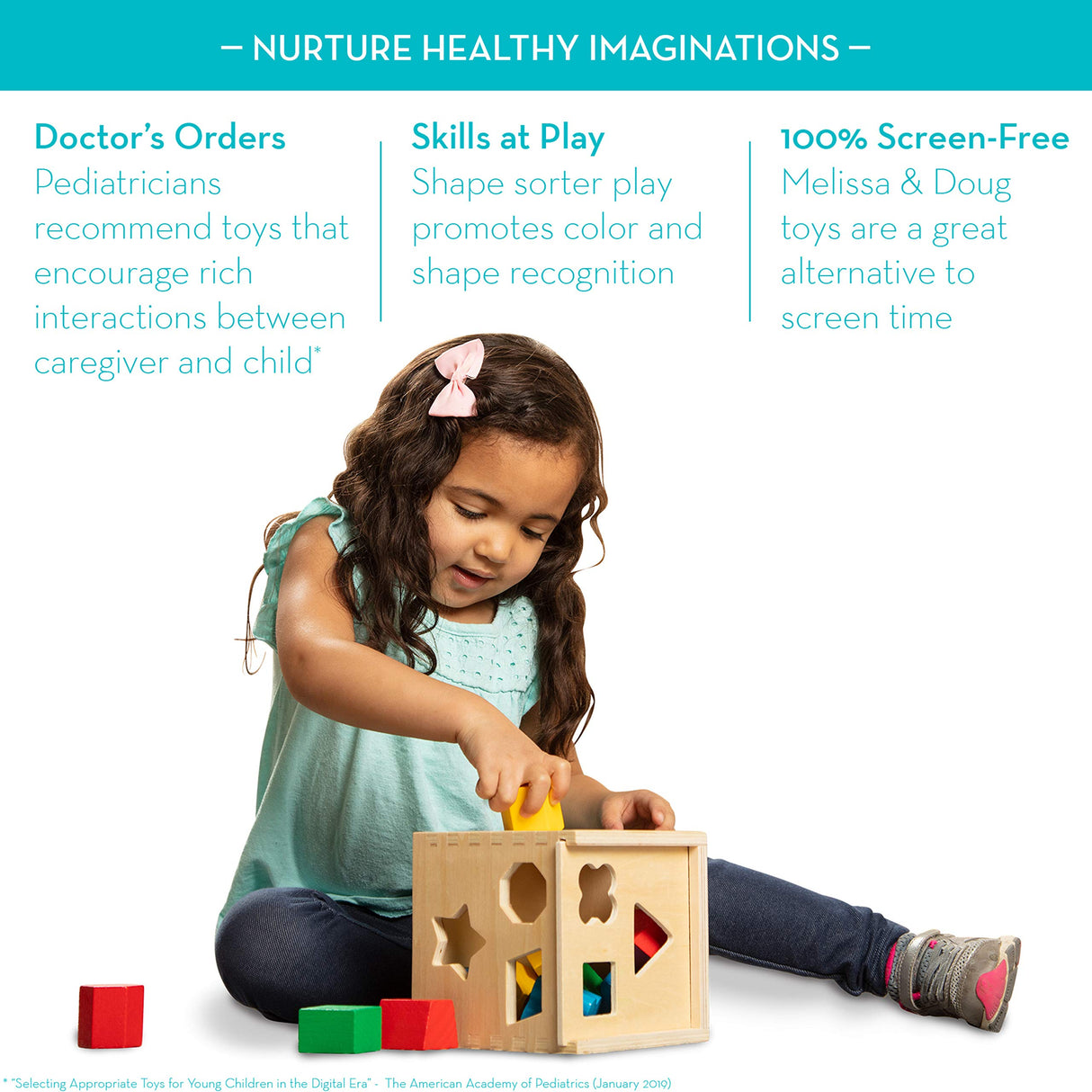 Melissa & Doug Shape Sorting Cube - Classic Wooden Toy With 12 Shapes - Kids Shape Sorter Toys For Toddlers Ages 2+ Melissa & Doug