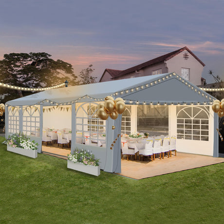 20x30 ft Party Tent Heavy Duty Canopy Tent with Removable Sidewall & 4 Sand Bags, Outdoor Wedding Event Tents for Party (20' x 30') QZEN