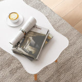 Funecy Cookie Coffee Table Low Table with 4 Solid Wood Sturdy Legs, Floor Table Desk for Sitting on The Floor, Storage and Living Room Furniture (White) Funecy