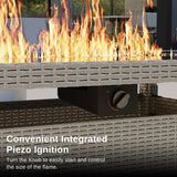 EAST OAK 52'' Propane Fire Pit Table, 60,000 BTU Gas Firepit W/Large Tempered Glass Tabletop, CSA Certified Outdoor Patio Fire Table with 9.2 lbs Glass Stone & Removable Lid, Grey EAST OAK