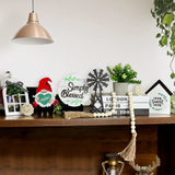 Eufrozy 11pcs Farmhouse Tiered Tray Decor Set, Rustic Tier Tray Decorations with Black and White Buffalo Plaid Gnome Ornaments Wooden Home Sweet Home Sign for Kitchen Table Decor Summer Housewarming Eufrozy