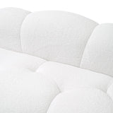 Cloud Shaped Floor Couches for Living Room, 90" Curved Boucle Sofa, Comfy Compressed Couch, Deep Seat Loveseat Sofa for Bedroom, Apartment, Small Space (White, No Installation) DEKUHI