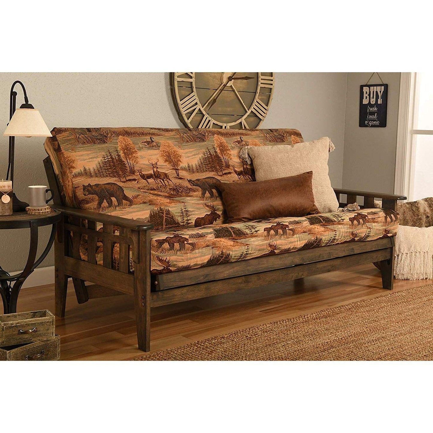 Kodiak Furniture Tucson Full Size Futon Frame, Rustic Walnut - WoodArtSupply