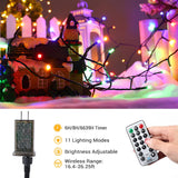 Brizled Color Changing Christmas Lights, 65.67ft 200 LED Cool White & Multicolor Christmas Lights, 11 Modes Remote Dimmable 24V Safe Adapter Outdoor Christmas Tree Lights String for Xmas Party Tree Brizled