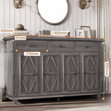 Farmhouse Buffet Cabinet with Storage, Sideboard Cabinet, Buffet Cabinet, Sideboard Buffet Cabinet with Storage, Large Wood Accent Storage Cabinet with Doors and Shelves for Entryway Living Room Jocoevol