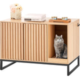 VEVOR Cat Litter Box Enclosure, Hidden Litter Box Furniture with 4 Storage Shelves, Wooden Cat Washroom Indoor, Large Cat House Cabinet Hidden Fit Most Litter Box, 33.5"L x 19.3"W x 72.3"H, Dark Brown VEVOR