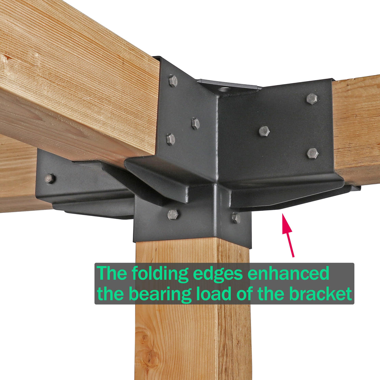 Antsky 2 Pack Stainless Steel 4-Way Right Angle Corner Bracket with Screws for 4×4(Actual Size: 3.5×3.5inch) Wood Beams, Pergola/Gazebo Kit Antsky