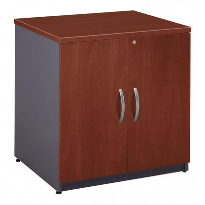 Bush Business Furniture Series C Storage Cabinet with Doors in Hansen Cherry, 2 Door Accent Chest for Home and Professional Office - WoodArtSupply