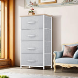 YITAHOME Dresser with 4 Drawers - Fabric Storage Tower, Organizer Unit for Bedroom, Living Room, Hallway, Closets - Sturdy Steel Frame YITAHOME
