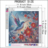 Hummingbird Diamond Art Kits for Adults,5D Full Round Drill Diamond Painting Kits for Flowers DIY Crystal Rhinestones Paint by Diamonds and Crafts for Adults Home Wall Decor 12 X 12inch SHICERNHJ